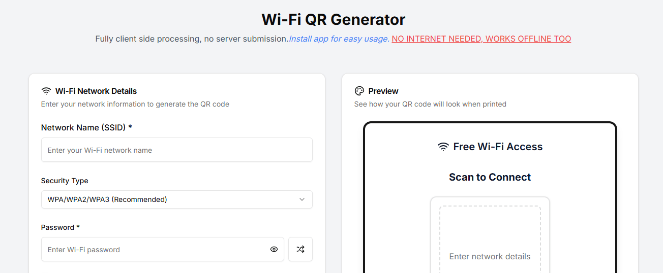 WiFi QR Generator